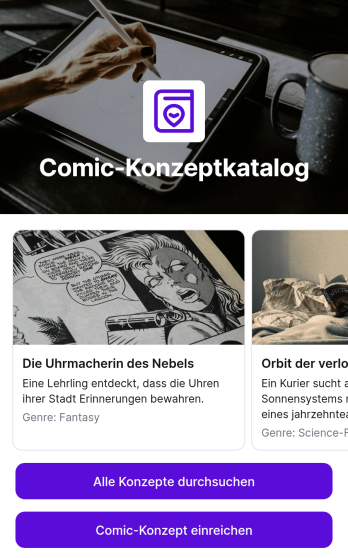 Comic-Konzeptkatalog-App