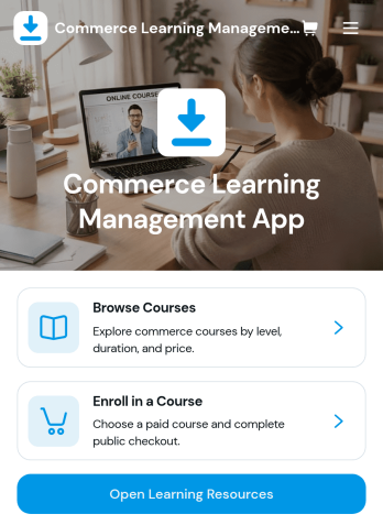 Commerce Learning Management App Template