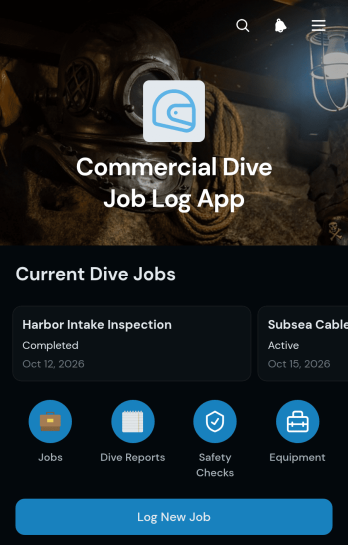 Commercial Dive Job Log App Template