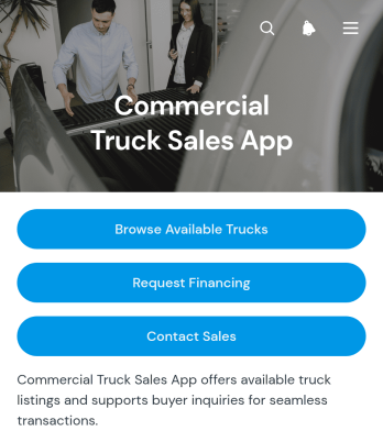 Commercial Truck Sales App Template