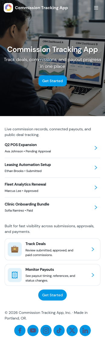 Commission Tracking App Template