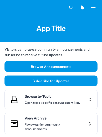 Community Announcement Subscription App Template