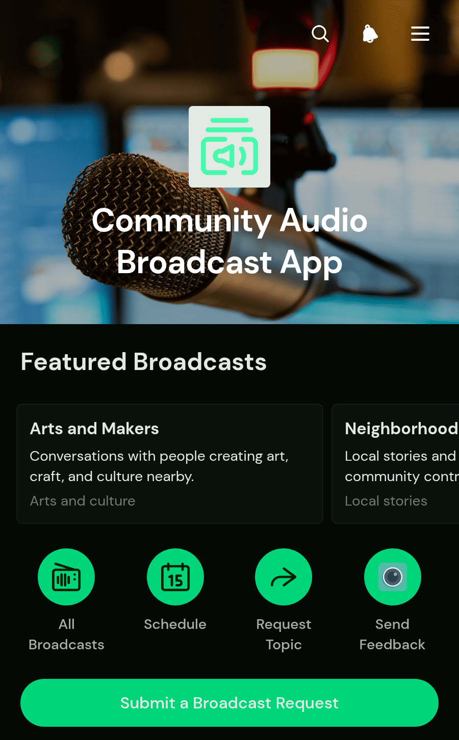 Community Audio Broadcast App Template | Jotform