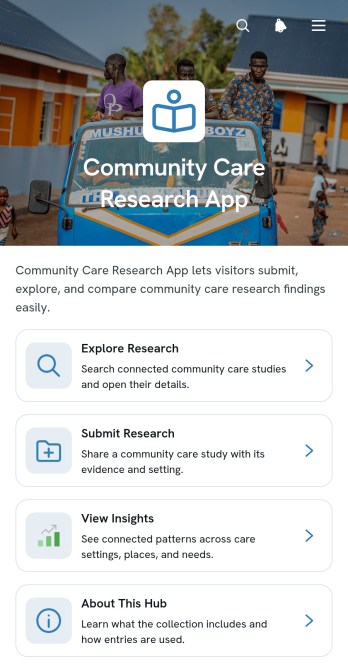 Community Care Research App Template