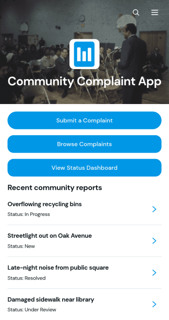 Community Complaint App Template