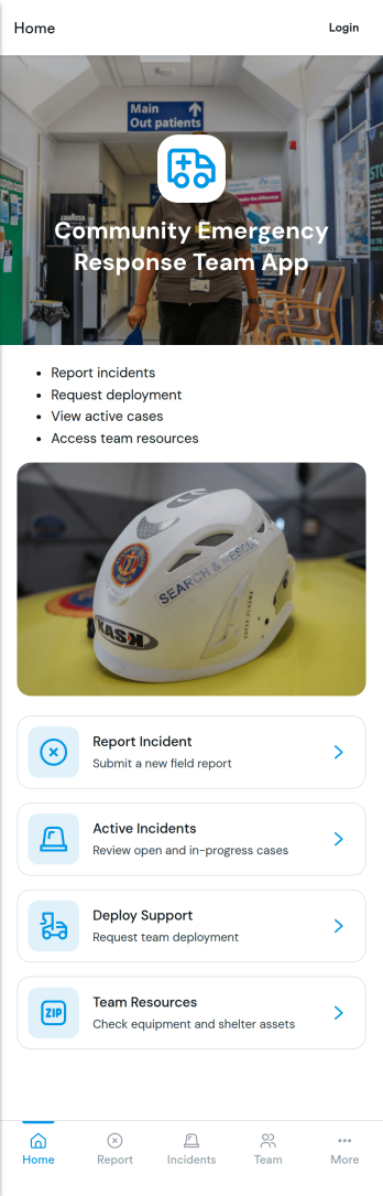 Community Emergency Response Team App Template
