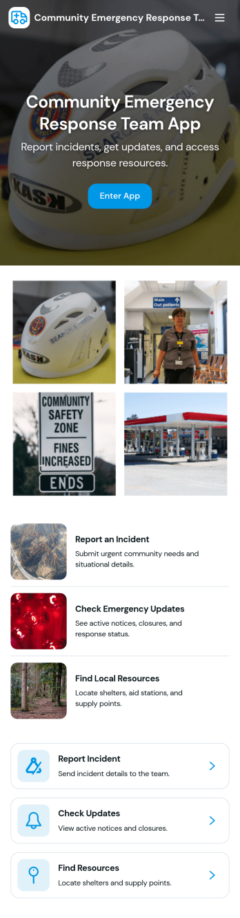 Community Emergency Response Team App Template