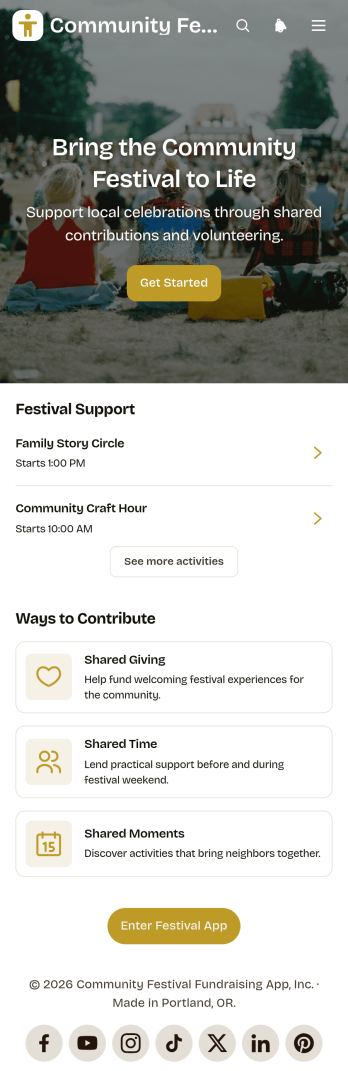 Community Festival Fundraising App Template