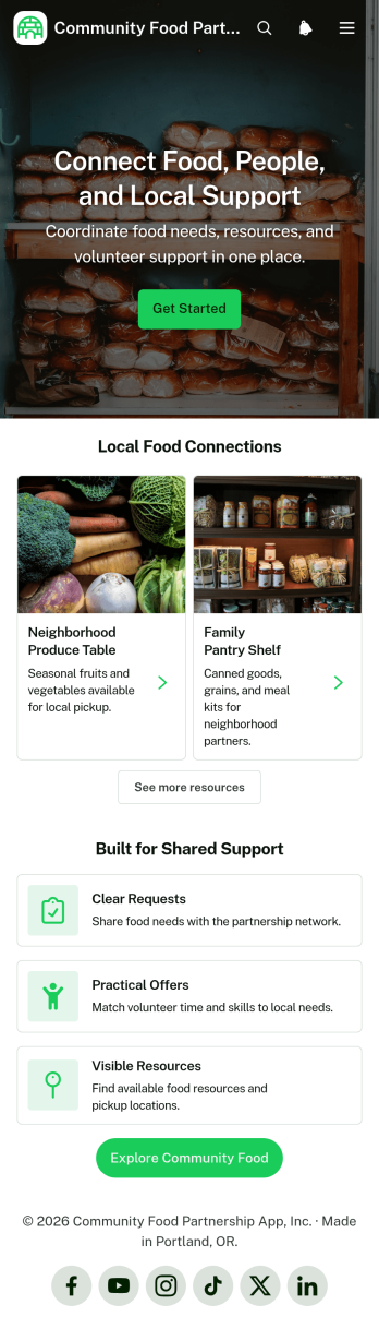 Community Food Partnership App Template