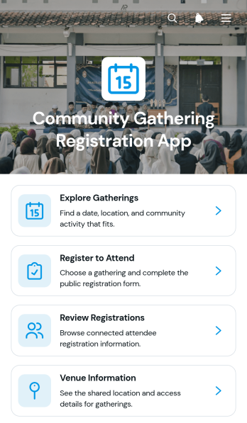 Community Gathering Registration App Template