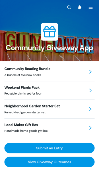 Community Giveaway App Template