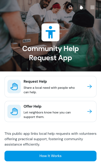 Community Help Request App Template