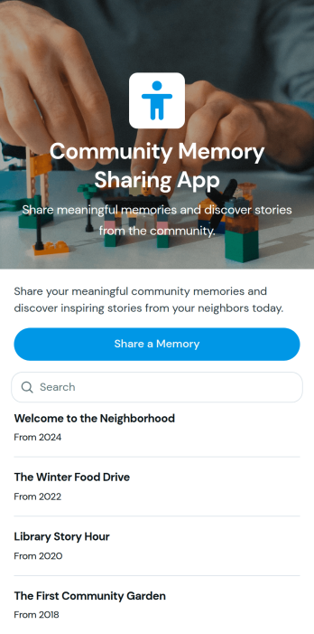 Community Memory Sharing App Template