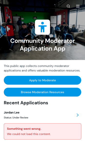Community Moderator Application App Template