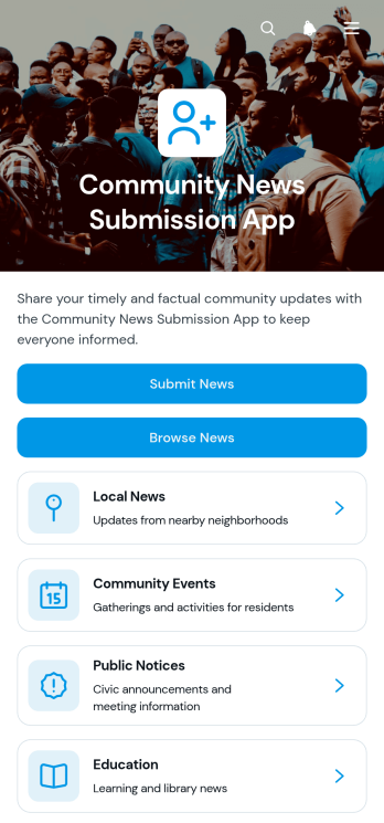 Community News Submission App Template