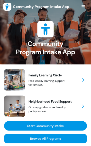 Community Program Intake App Template
