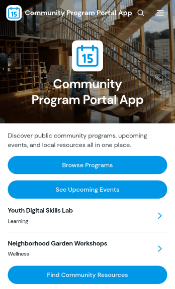 Community Program Portal App Template