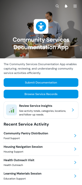 Community Services Documentation App Template
