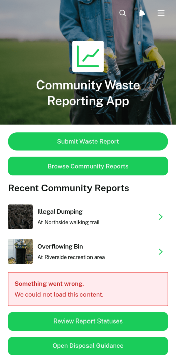 Community Waste Reporting App Template
