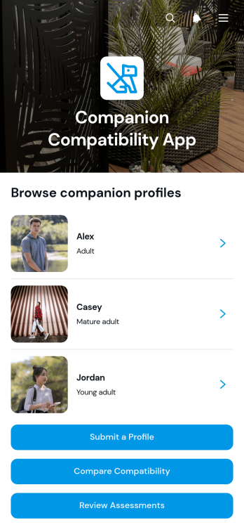 Companion Compatibility App Template