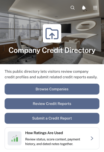 Company Credit Directory App Template
