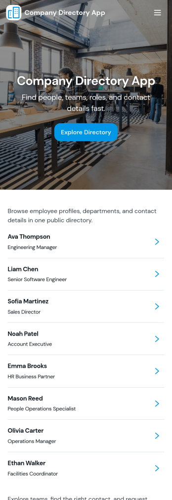 Company Directory App Template