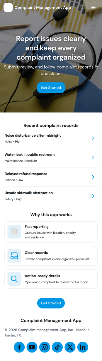 Complaint Management App Template
