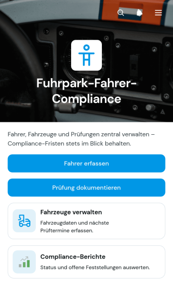 Compliance-App für Fuhrparkfahrer