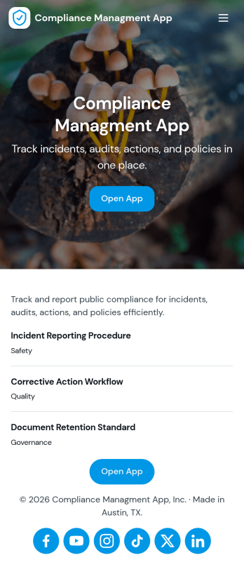 Compliance Managment App Template