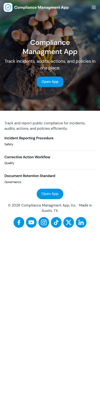 Compliance Managment App Template