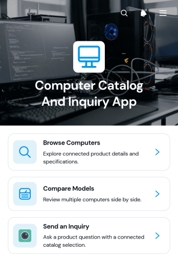 Computer Catalog and Inquiry App Template