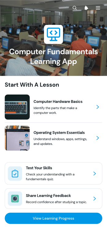 Computer Fundamentals Learning App Template