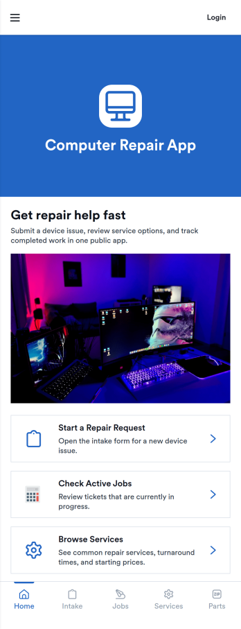 Computer Repair App Template