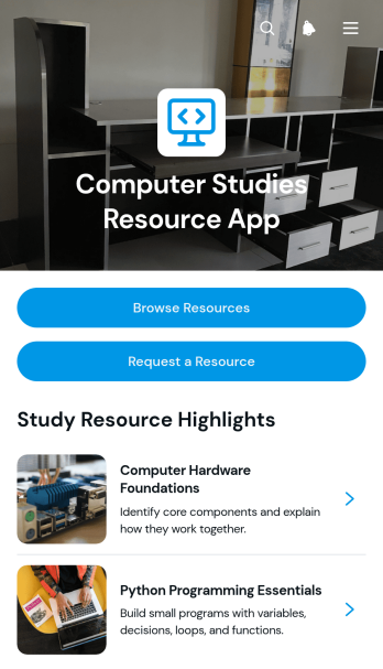 Computer Studies Resource App Template