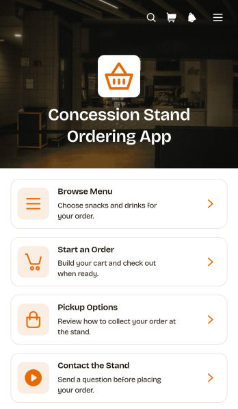 Concession Stand Ordering App Template