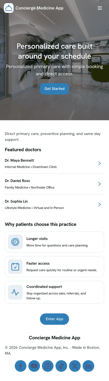 Concierge Medicine App Template