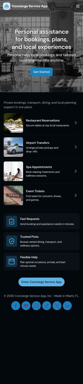 Concierge Service App Template