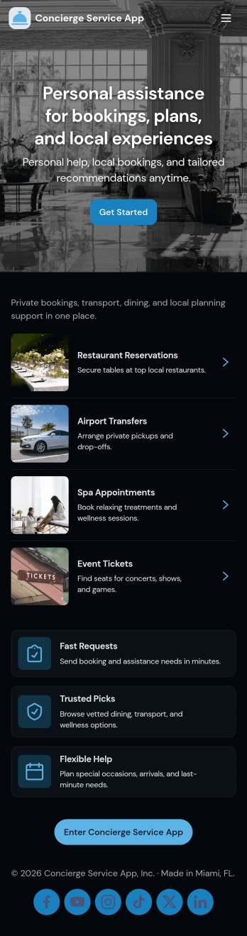 Concierge Service App Template