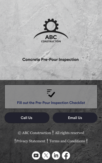 Concrete Pre-Pour Inspection App Template