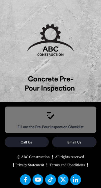 Concrete Pre-Pour Inspection App Template