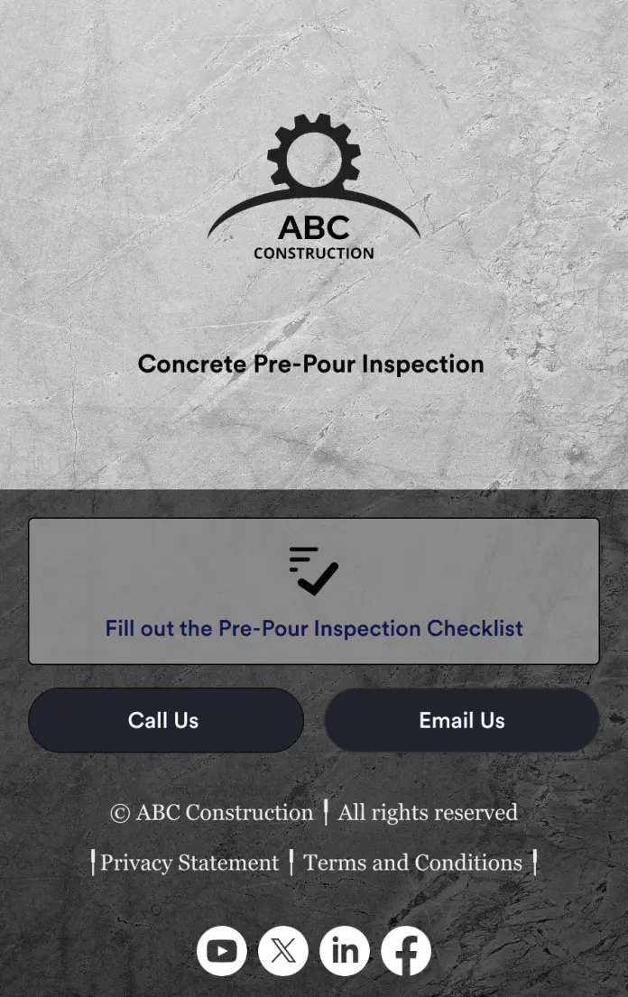 Concrete Pre Pour Inspection App