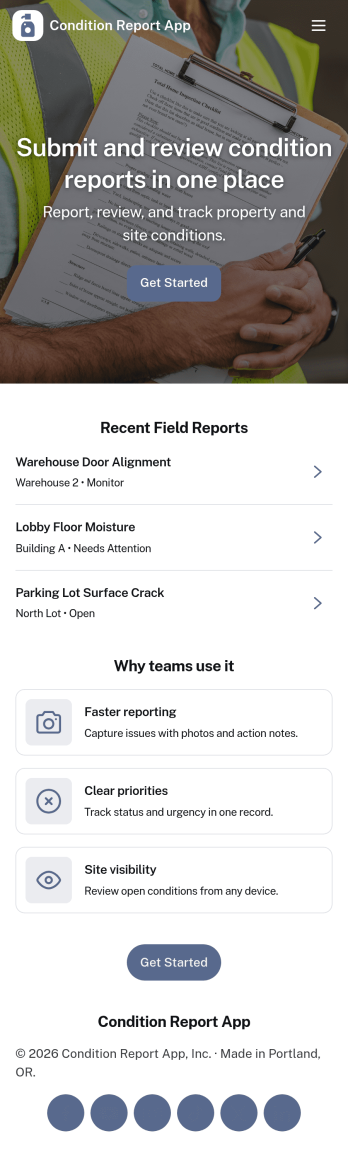 Condition Report App Template