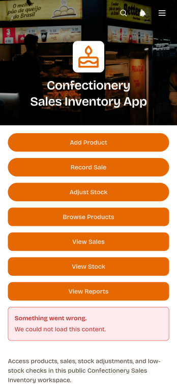 Confectionery Sales Inventory App Template
