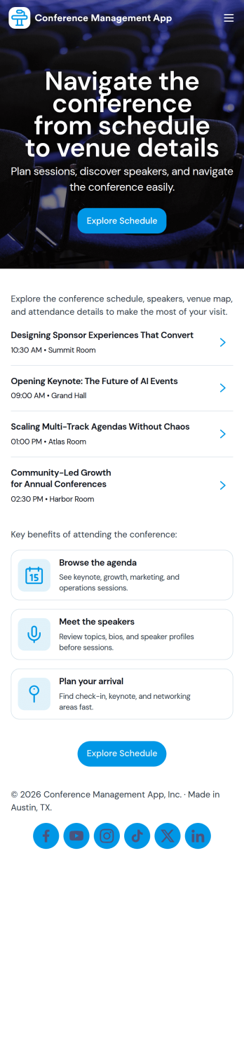Conference Management App Template