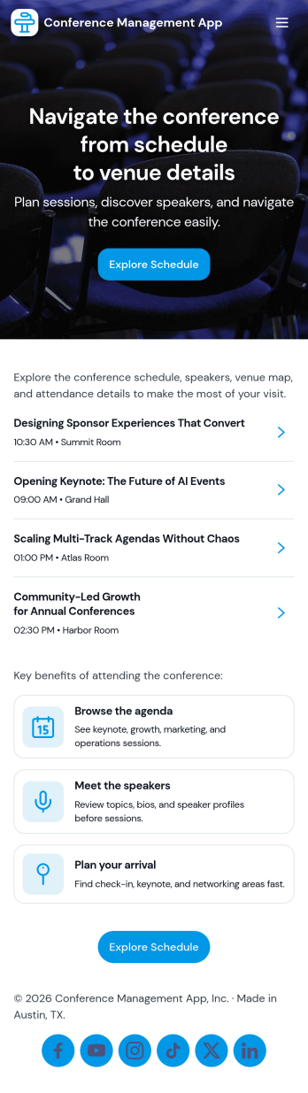 Conference Management App Template