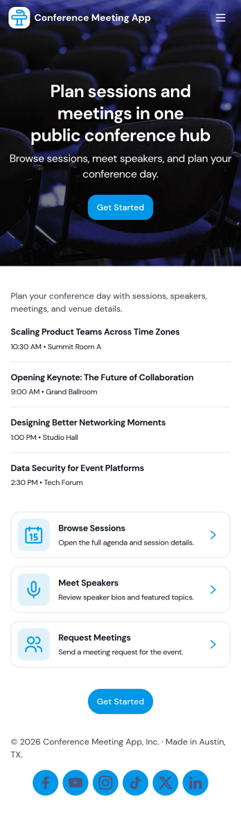 Conference Meeting App Template
