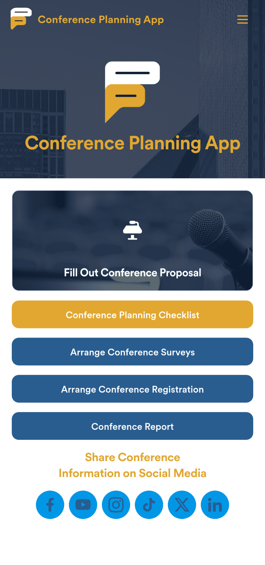 Conference Mobile App Design Conference Planning App Template | Jotform