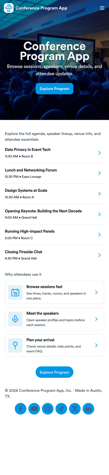 Conference Program App Template