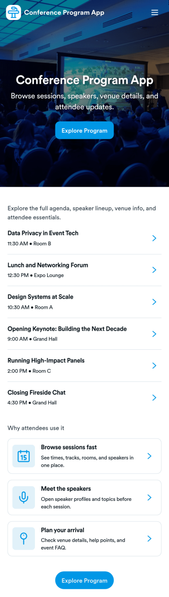 Conference Program App Template