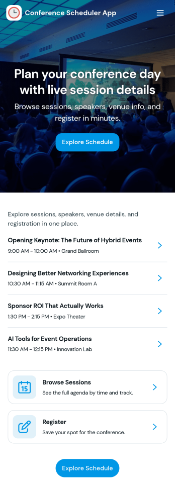 Conference Scheduler App Template
